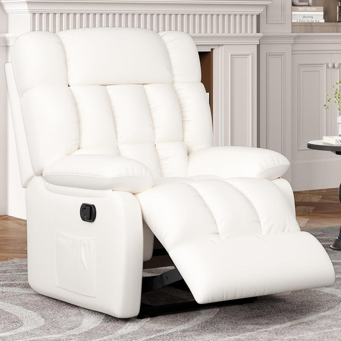 Faux Leather Manual Recliner (718688) - White