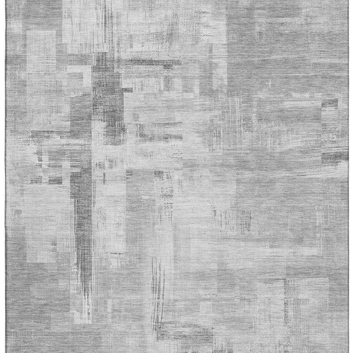 10' X 14' Abstract Washable Area Rug With UV Protection (693078) - Gray / Silver / Charcoal