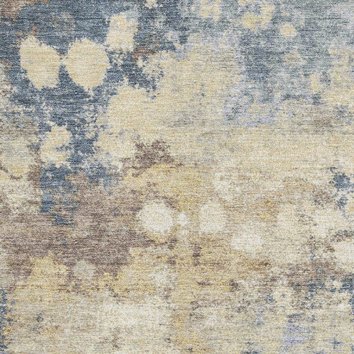 10' X 14' Abstract Washable Area Rug With UV Protection (710334) - Gold / Blue