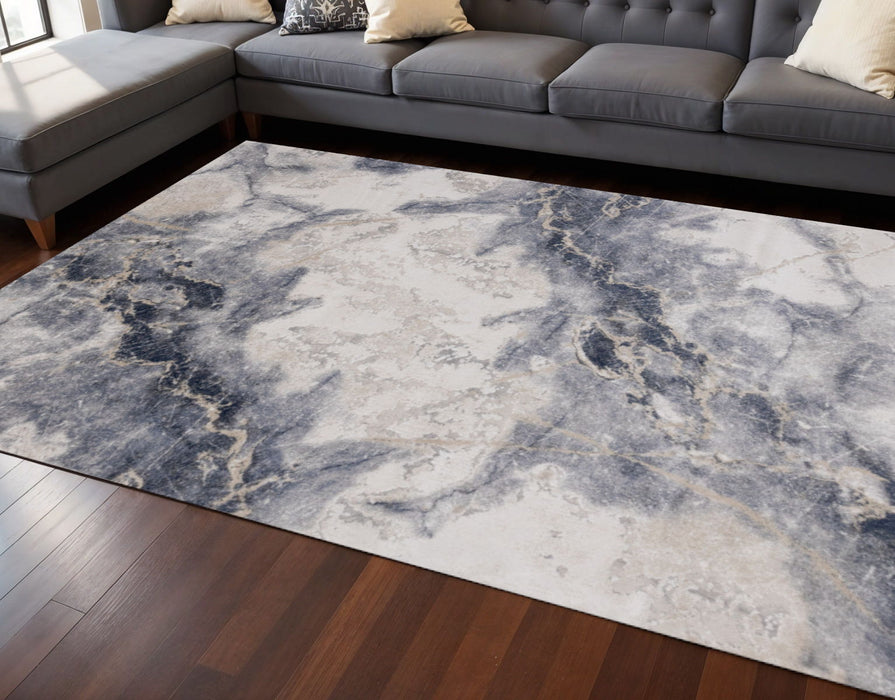 7' X 10' Abstract Area Rug (661364) - Blue / Cream / Gray