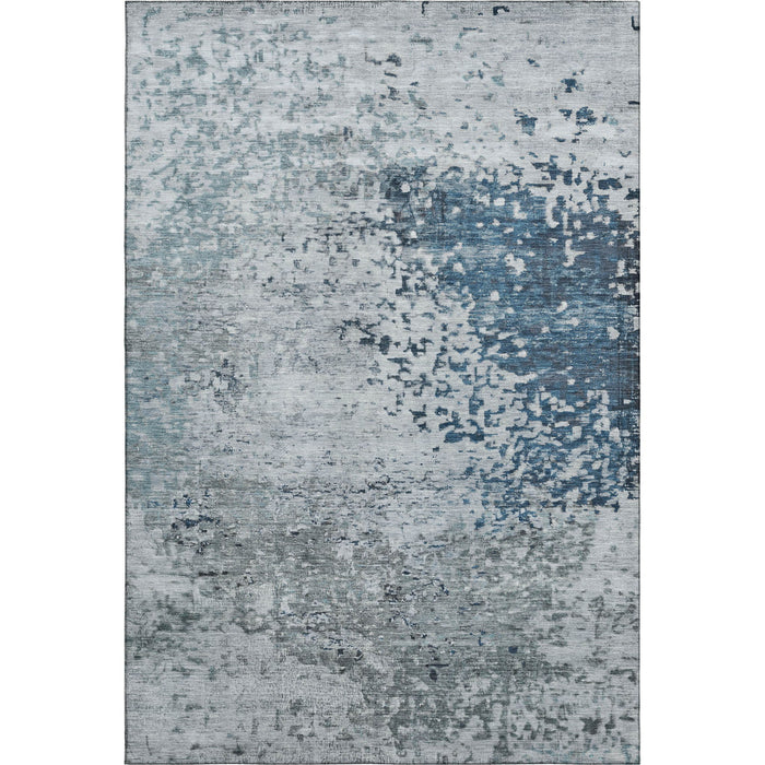 10' X 14' Abstract Washable Area Rug With UV Protection (699652) - Denim Blue / Gray / Sky Blue