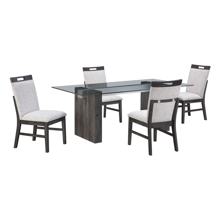 D4238 - Dining Table - Clear / Dark Brown