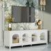 Giga stylish TV cabinet and media console with solid wood frame, glass door, metal handle, designed for entertainment setup.