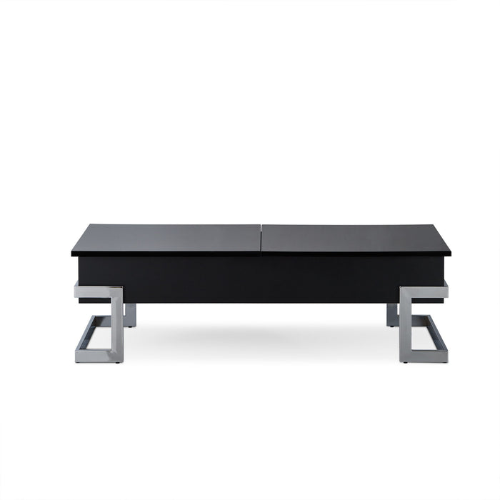 Iron Lift Top Coffee Table - Black And Silver
