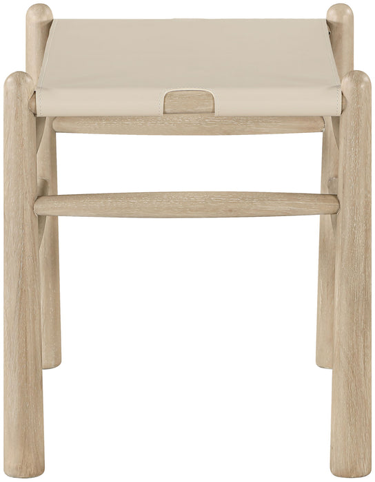 Santos - Faux Leather Upholstered Bench - Natural Frame