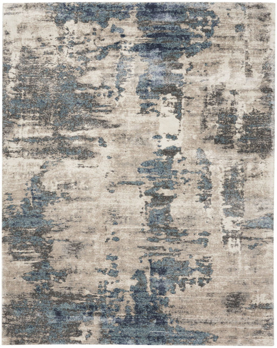 8' X 10' Abstract Power Loom Area Rug, Polypropylene - Blue