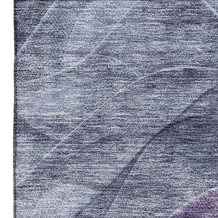 10' X 14' Abstract Washable Area Rug With UV Protection (697608) - Purple / Gray / Silver