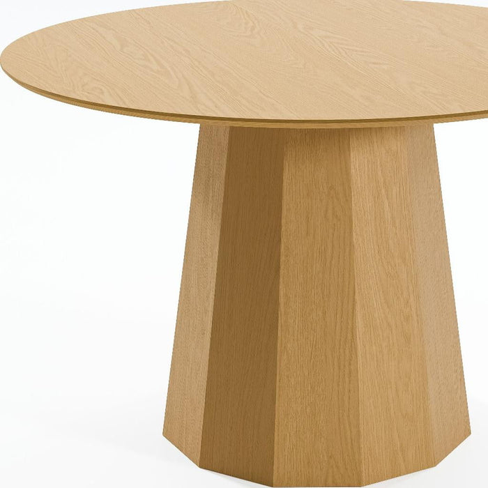 46'' Wood Pedestal Base Round Top Dining Table - Natural