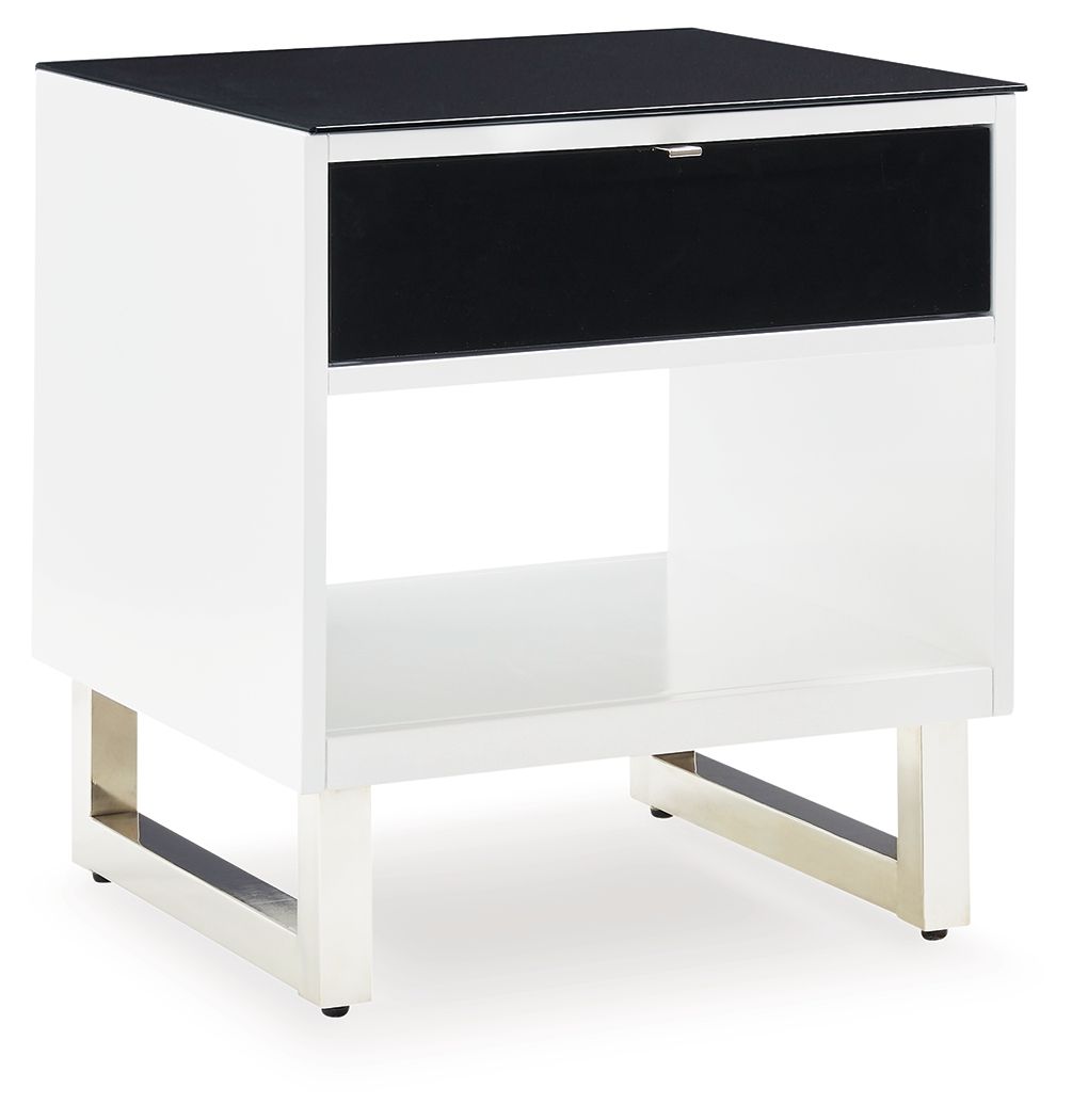 Gardoni - Rectangular End Table - White / Black | Z Modern Furniture Store