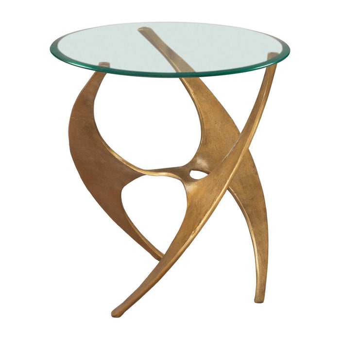 23" Aluminum Pedestal End Table - Gold