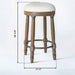 Set of two Giga 360° swivel wooden barstools with upholstered seats, counter height, perfect for kitchen or bar area.