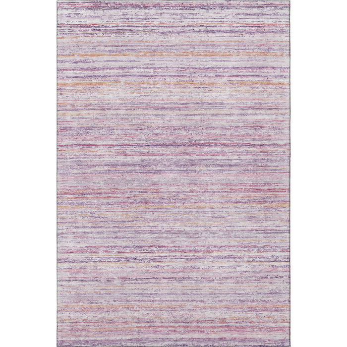 10' X 14' Striped Washable Area Rug With UV Protection (692352) - Mauve / Lavender / Ivory