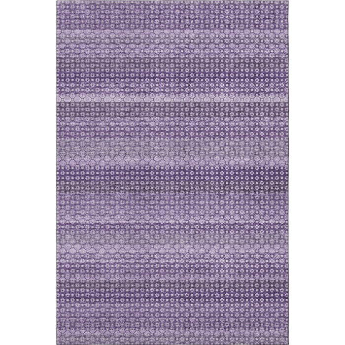 10' X 14' Striped Washable Area Rug With UV Protection (693600) - Lavender / Lilac