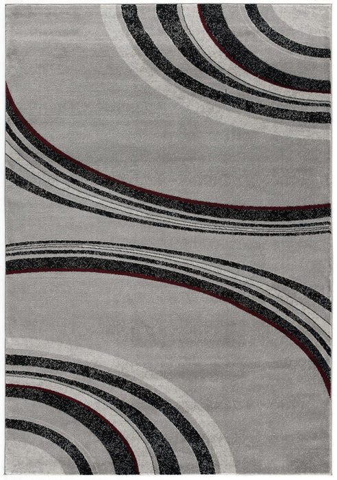 2' X 2' Abstract Square Rug (610317) - Gray / Black