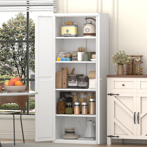 Giga adjustable 2-door storage cabinet with shelves, modern accent cabinet, wooden finish, suitable for home or office storage.