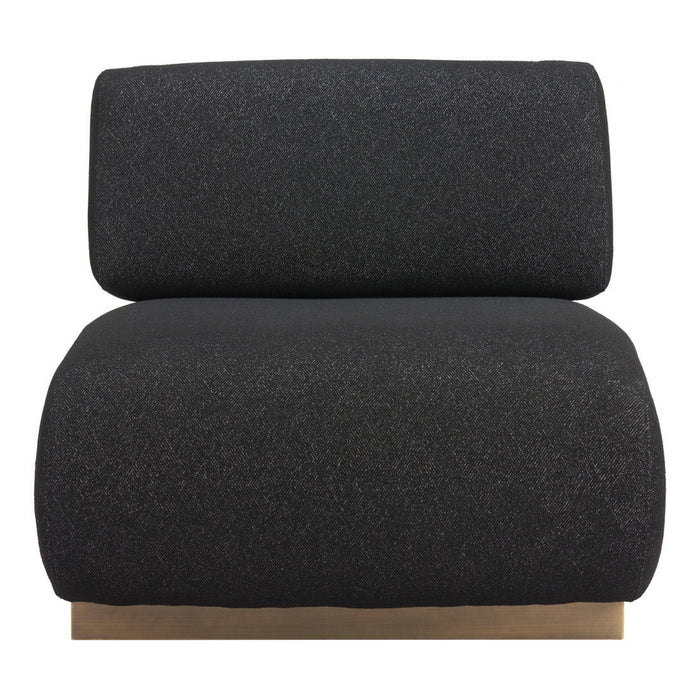 34" Fabric And Upholstered Side Chair - Black / Bronze