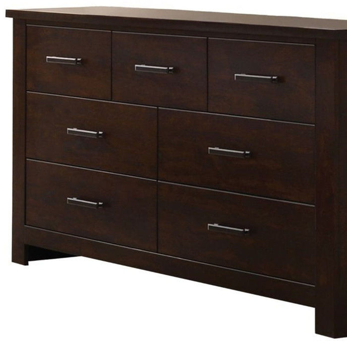 Seven Drawer Double Dresser - Mahogany