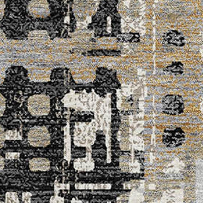 10' X 14' Geometric Washable Area Rug With UV Protection (718376) - Black / Gray