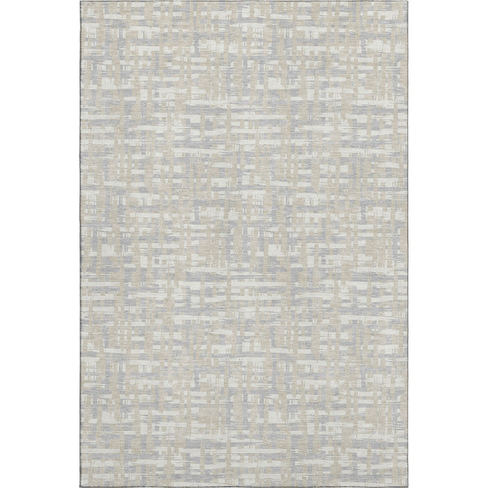 10' X 14' Abstract Geometric Washable Area Rug With UV Protection (683027) - Beige / Ivory / Silver