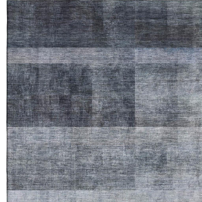 10' X 14' Abstract Washable Area Rug With UV Protection (649636) - Navy Blue / Ivory