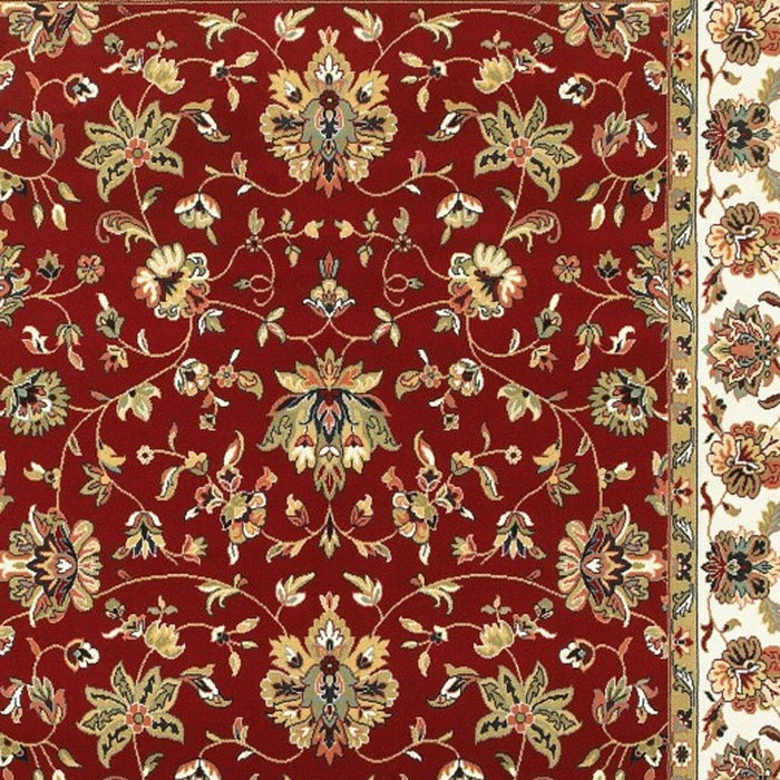 9' x 12' Machine Woven Floral Oriental Indoor Area Rug - Red Ivory