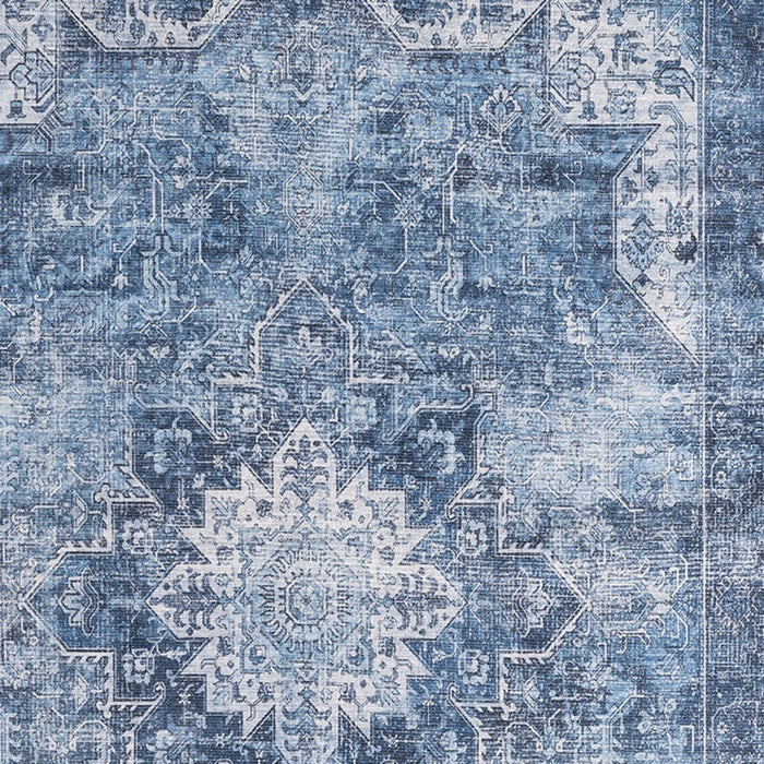 3' X 5' Floral Distressed Area Rug (573787) - Blue / Ivory