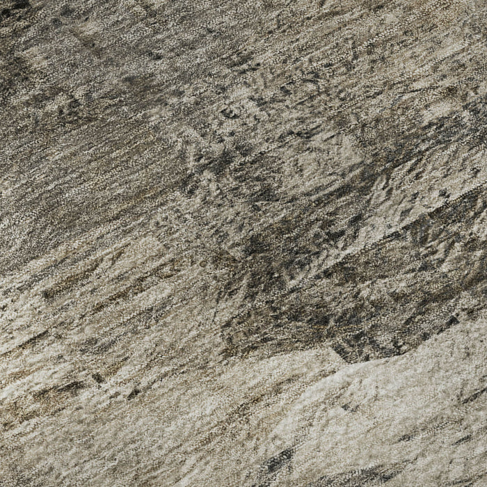 10' X 14' Abstract Washable Area Rug With UV Protection (650650) - Taupe / Gray