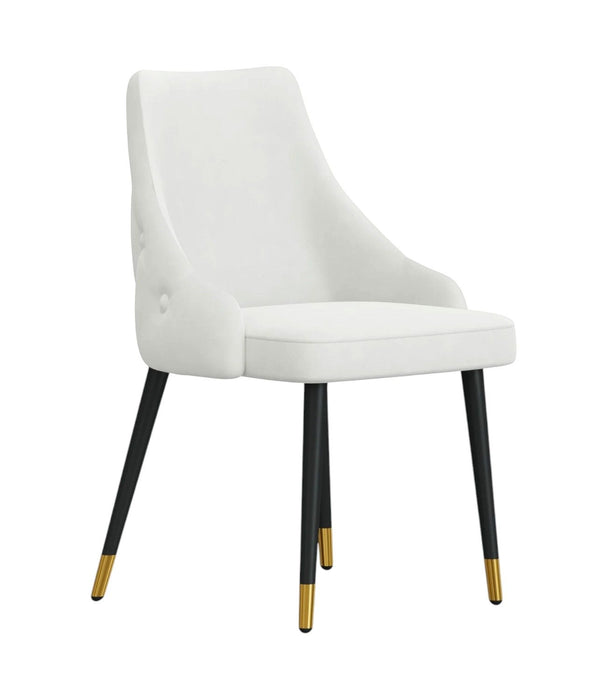 Upholstered Fabric Dining Side Chair (Set of 2) - White / Black