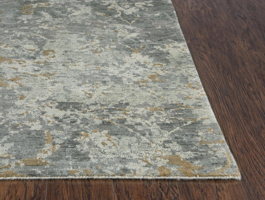 9' X 12' New Zealand Lambs Wool Floral Hand Carved Handmade Area Rug (747066) - Gray / Beige