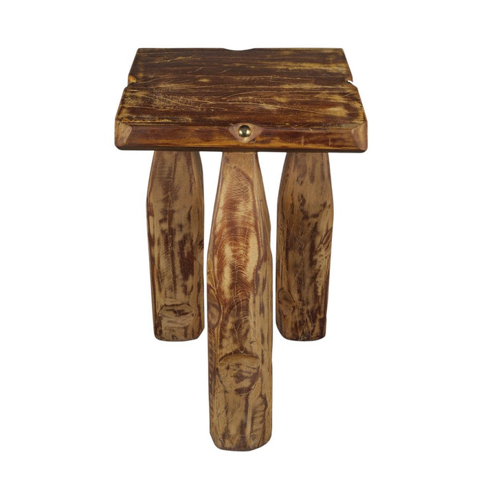 24" Solid Wood Square End Table - Brown