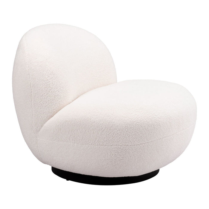 Sherpa Slipper Chair - White And Black
