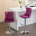 Set of two Giga modern upholstered swivel barstools with tufted backs, adjustable height 25-33 inches, for home pub and kitchen island.