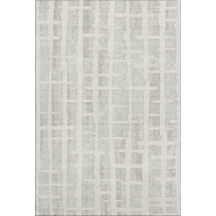 10' X 14' Striped Washable Area Rug With UV Protection (669378) - Ivory / Beige