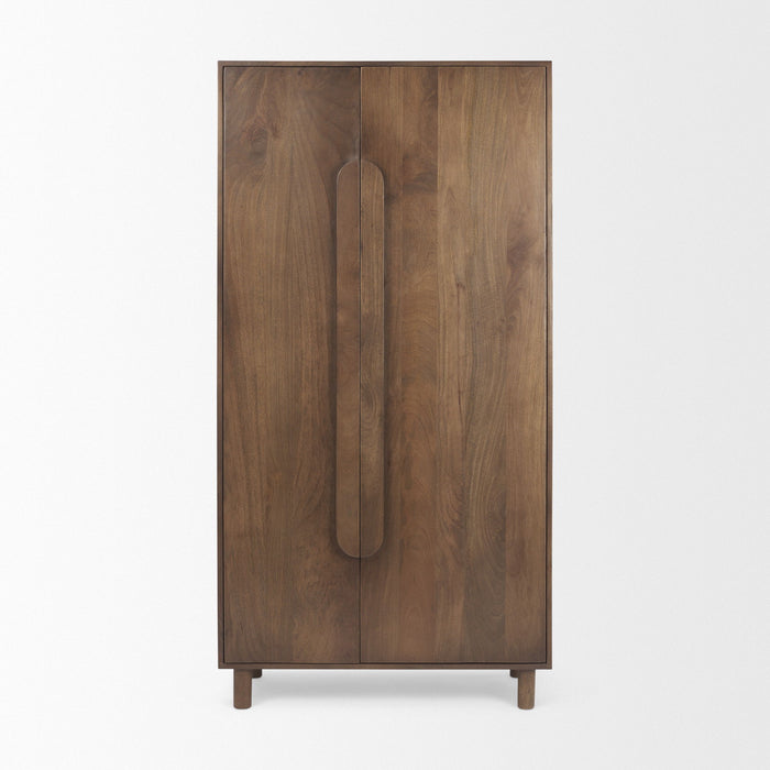Curio Cabinet With Two Doors - Brown