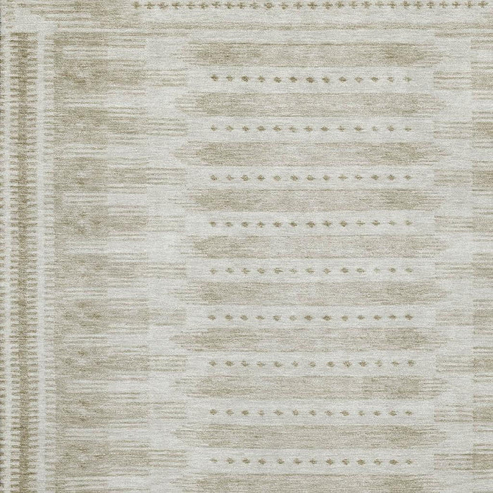 10' X 14' Geometric Washable Area Rug With UV Protection (708031) - Khaki / Beige