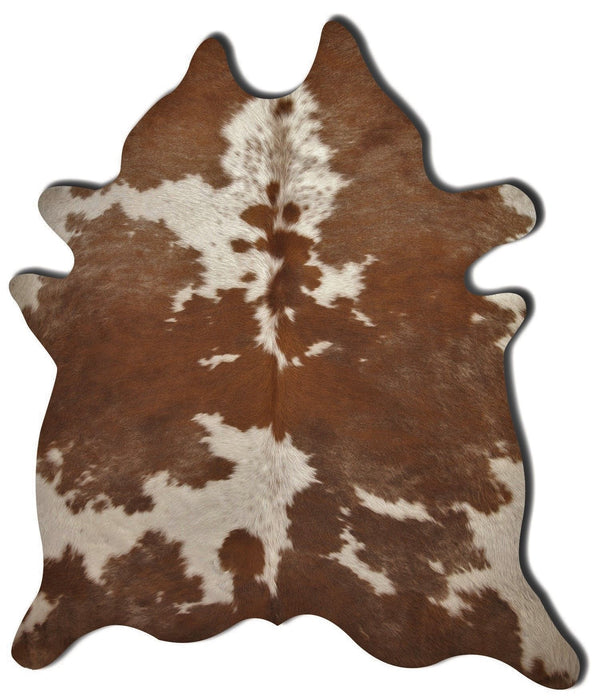 6' x 7' Genuine Cowhide Area Rug - Brown And White