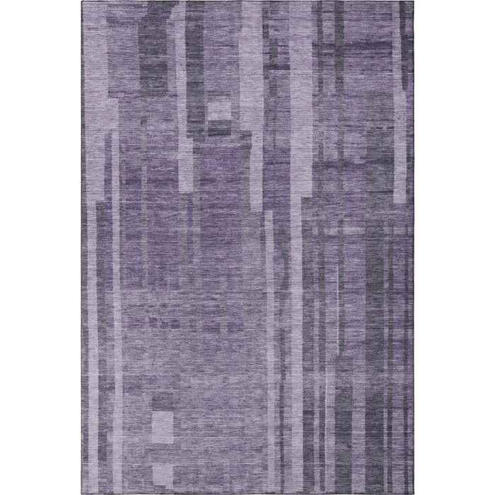 10' X 14' Striped Washable Area Rug With UV Protection (683291) - Purple / Lilac