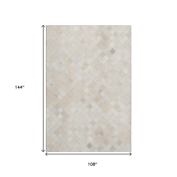 9' X 12' Patchwork Washable Area Rug With UV Protection (644645) - Ivory / Gray