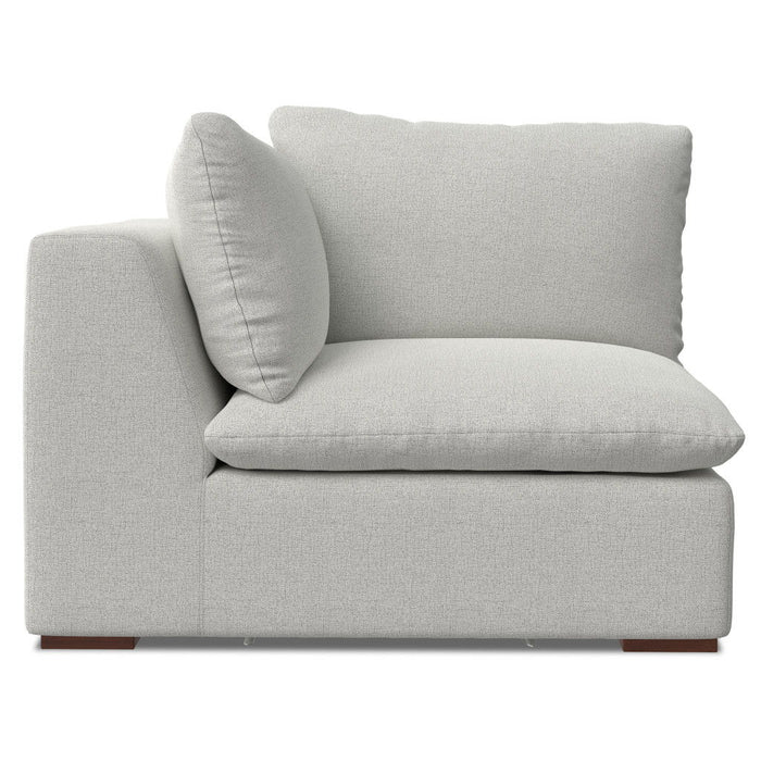 44" Fabric Modular Sofa With Brown Legs - Gray