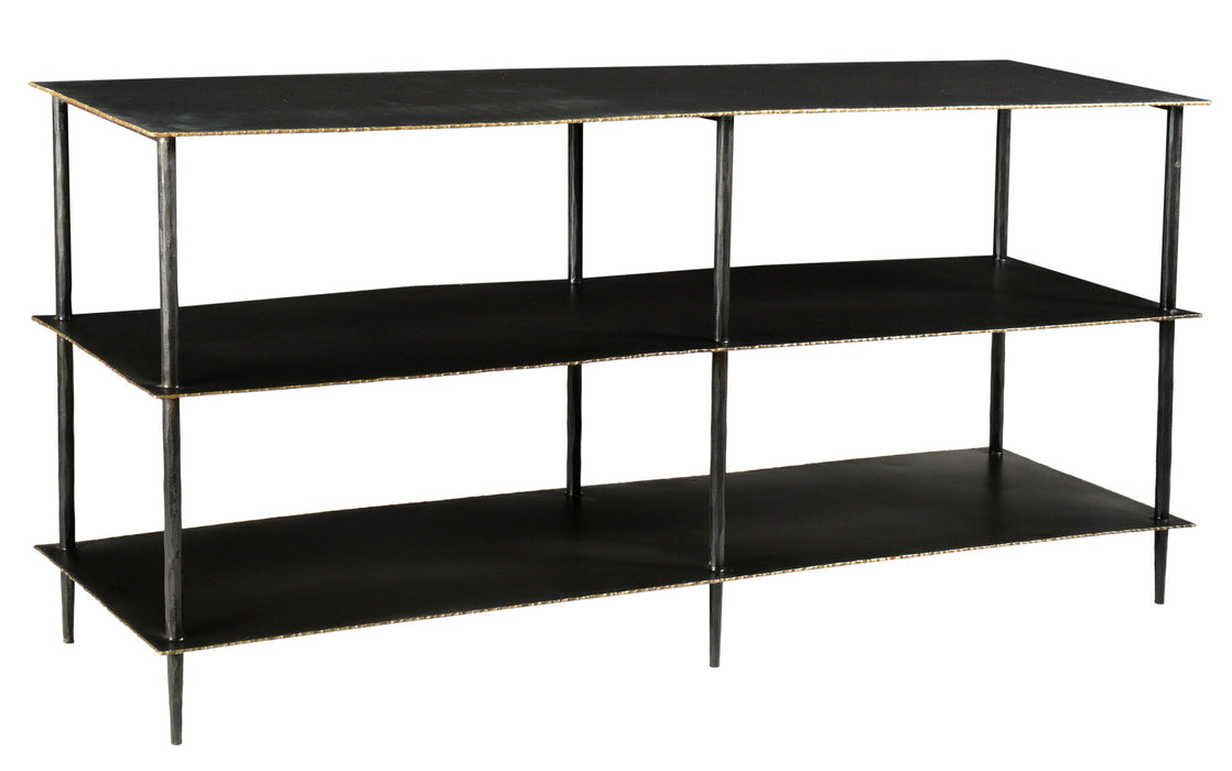 Iron Floor Shelf Console Table With Shelves - Gray