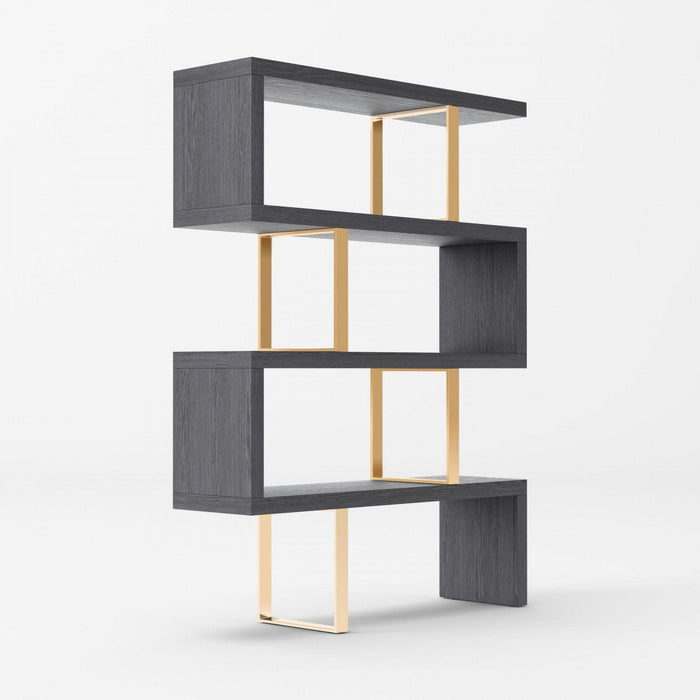 And Four Tier Bookcase - Gold / Gray