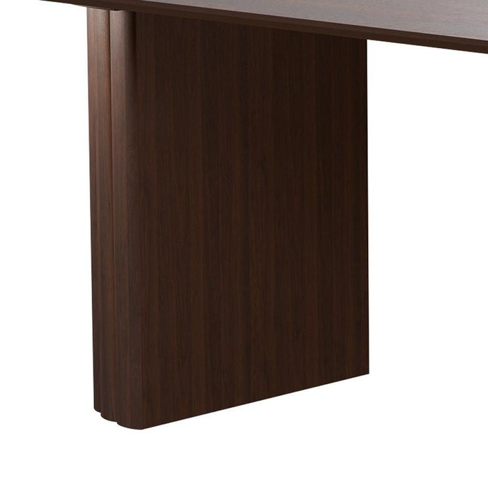 86'' Wood Double Pedestal Base Oval Dining Table - Walnut