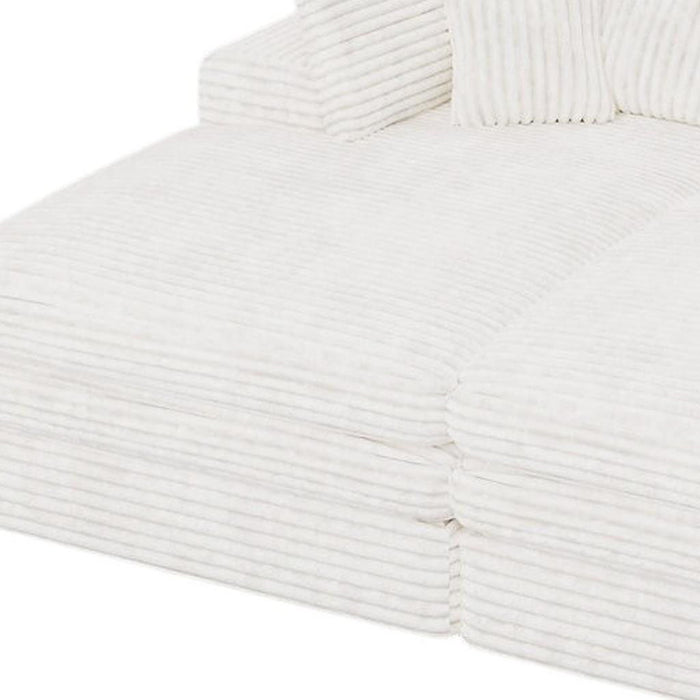 Corduroy Sleeper Sofa - White