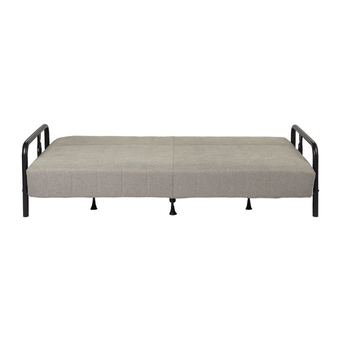 Fabric Convertible Futon Steel Sleeper Reclining Sofa - Gray