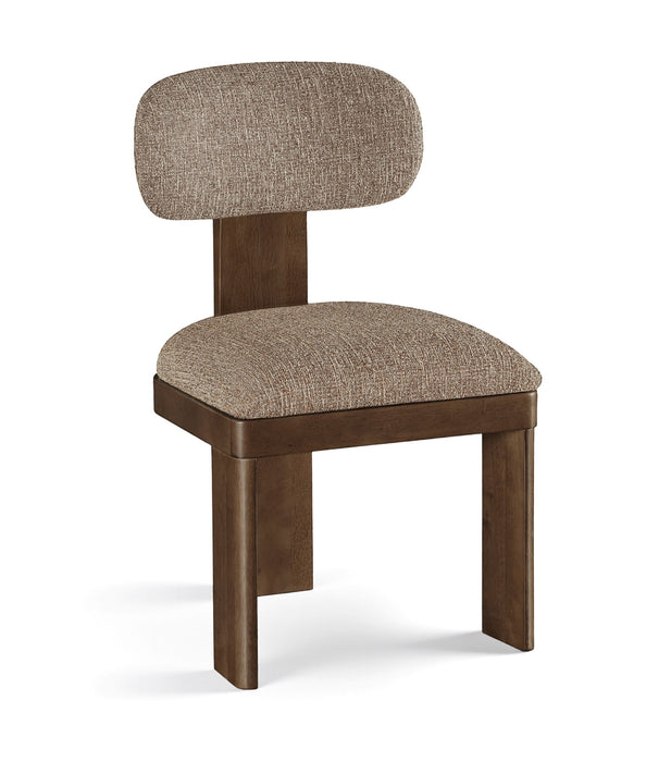 Timbra - Linen Textured Fabric Upholstered Dining Chair (Set of 2) - Walnut Base