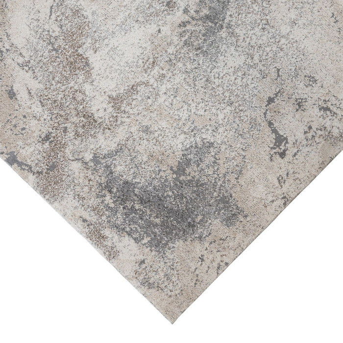 9' x 12' Abstract Power Loom Area Rug - Cream And Gray