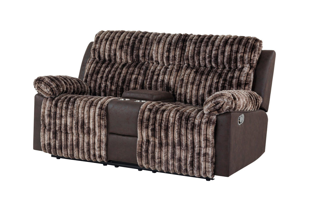 U6028 - 3 Piece Living Room Set (Reclining Sofa / Console Reclining Loveseat / Glider Recliner) - Brown