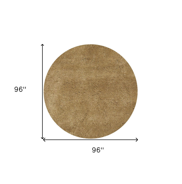 8' Round Polyester Area Rug - Gold