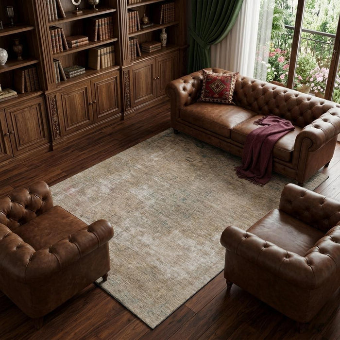 10' X 14' Abstract Washable Area Rug With UV Protection (695336) - Beige / Gray / Khaki