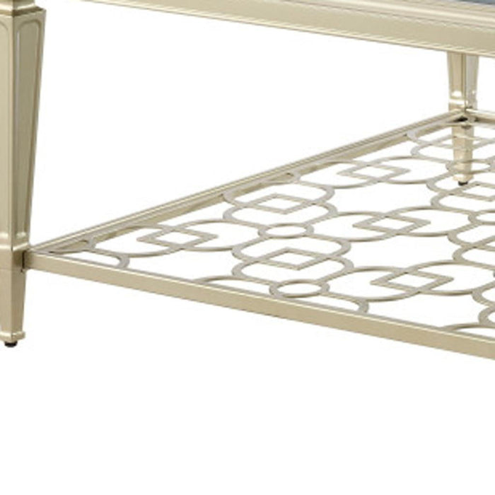 Glass Steel Coffee Table - Clear / Champagne